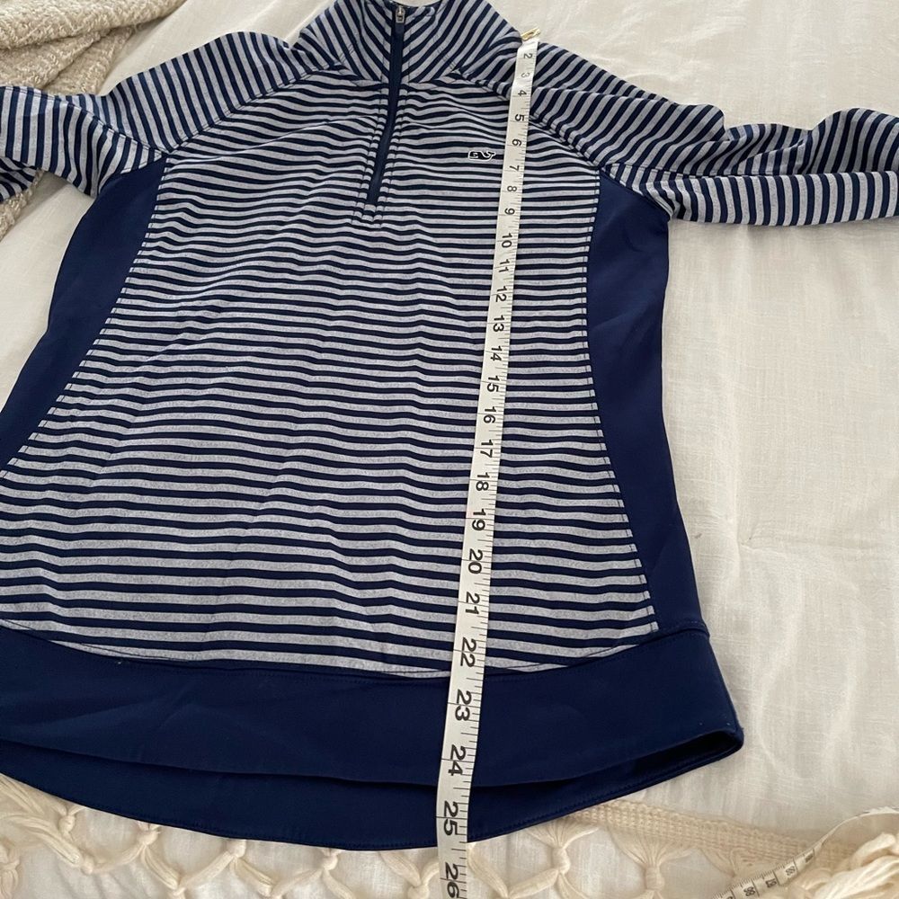 Vineyard Vines Navy Striped Performance Half Zip - image 7